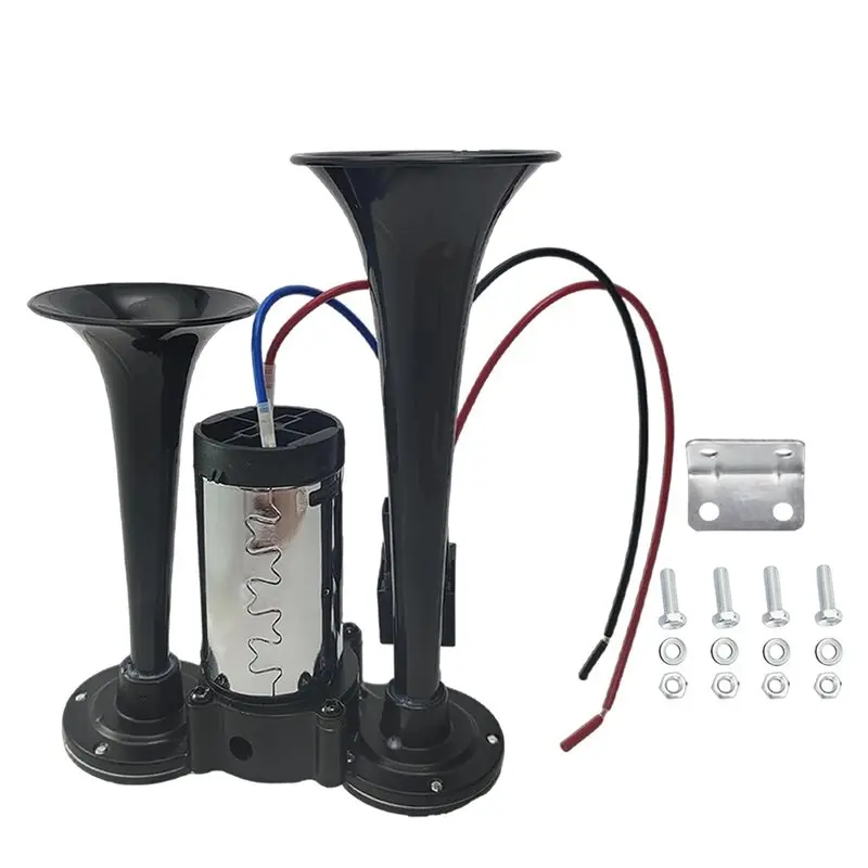 Dual Electric Air Horn Kit 12V 600DB Super Loud Compressor Included For All Vehicles