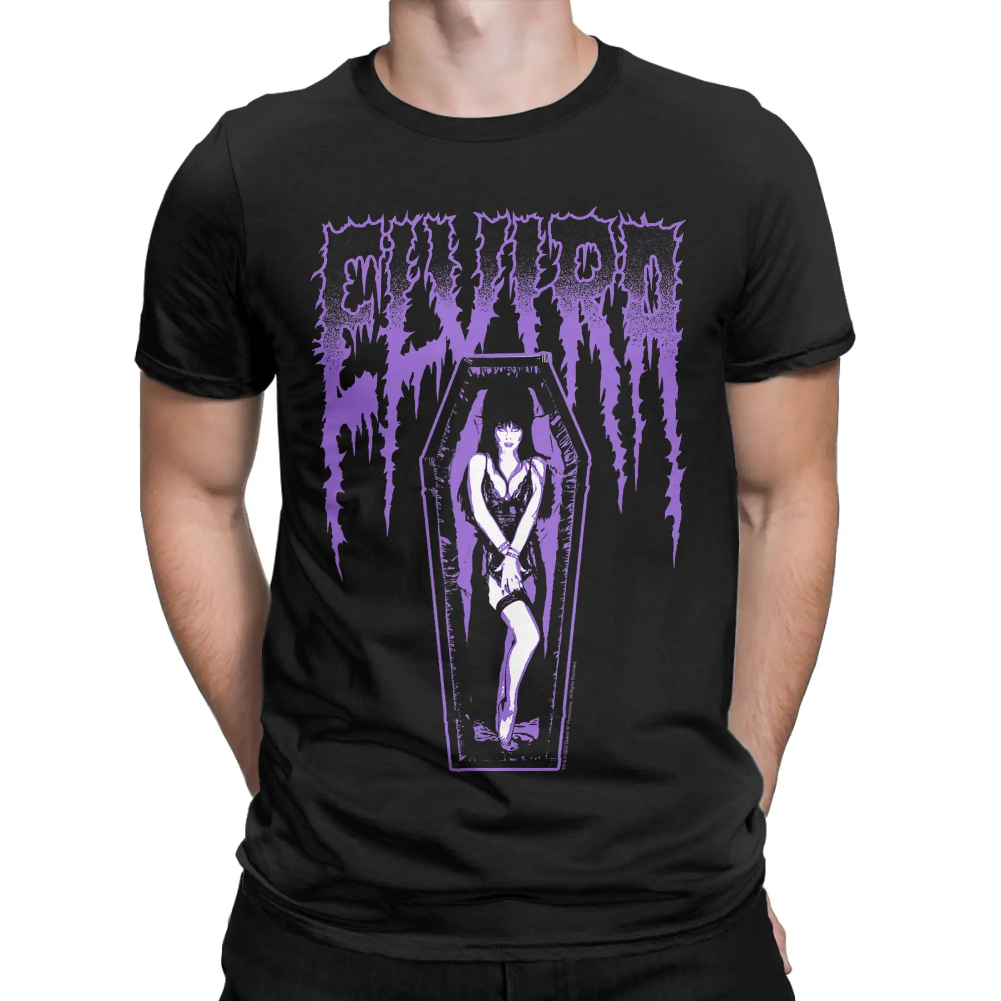 Beach Elvira Mistress of The Dark Name Hip Hop T Shirts  100 Cotton Tee Shirt for Men's Aesthetic Loose Short Sleeve Top Tees