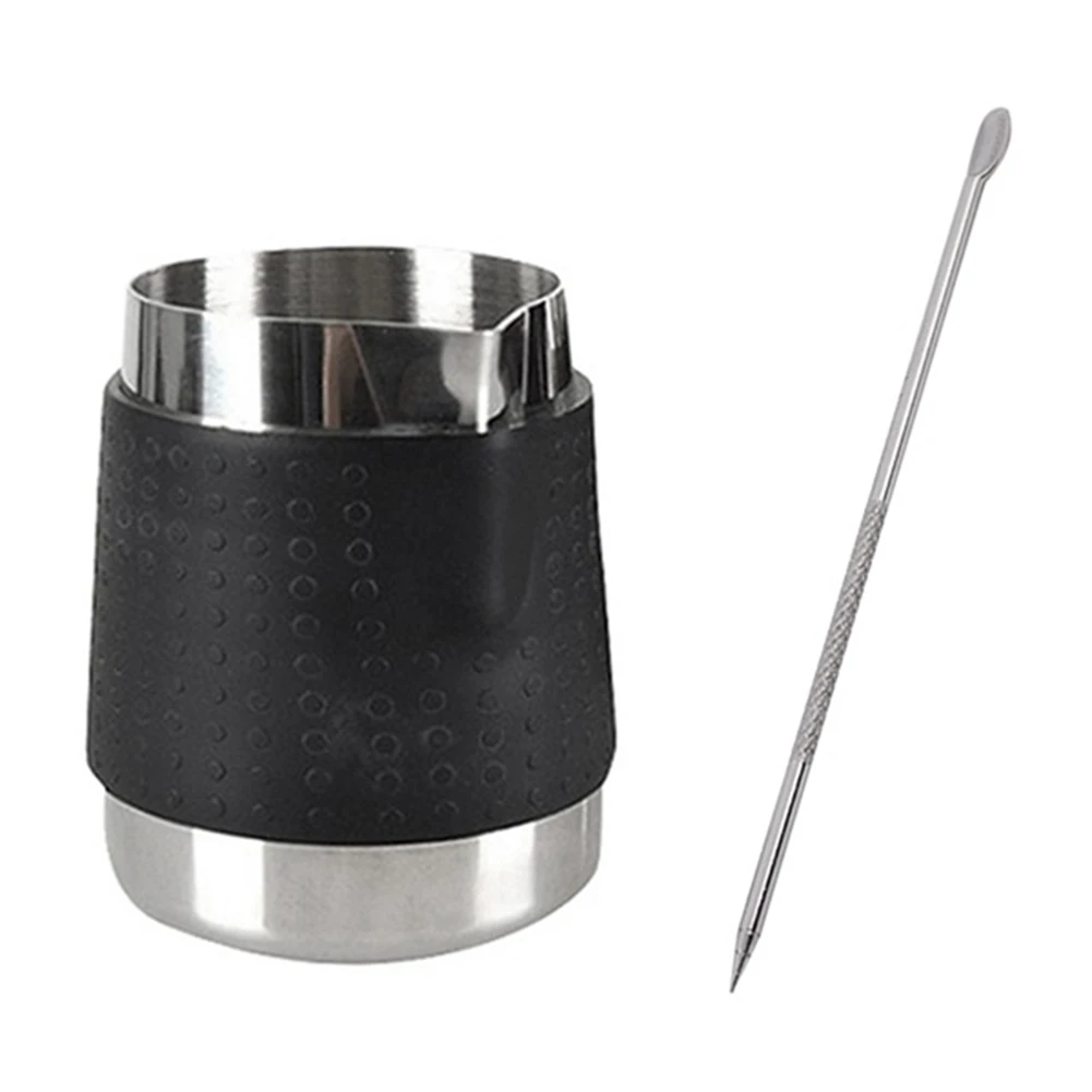 350ML Stainless Steel Milk Frothing Jug with Decorating Pen Milk Pitcher Espresso Coffee Pitcher for Coffee Latte