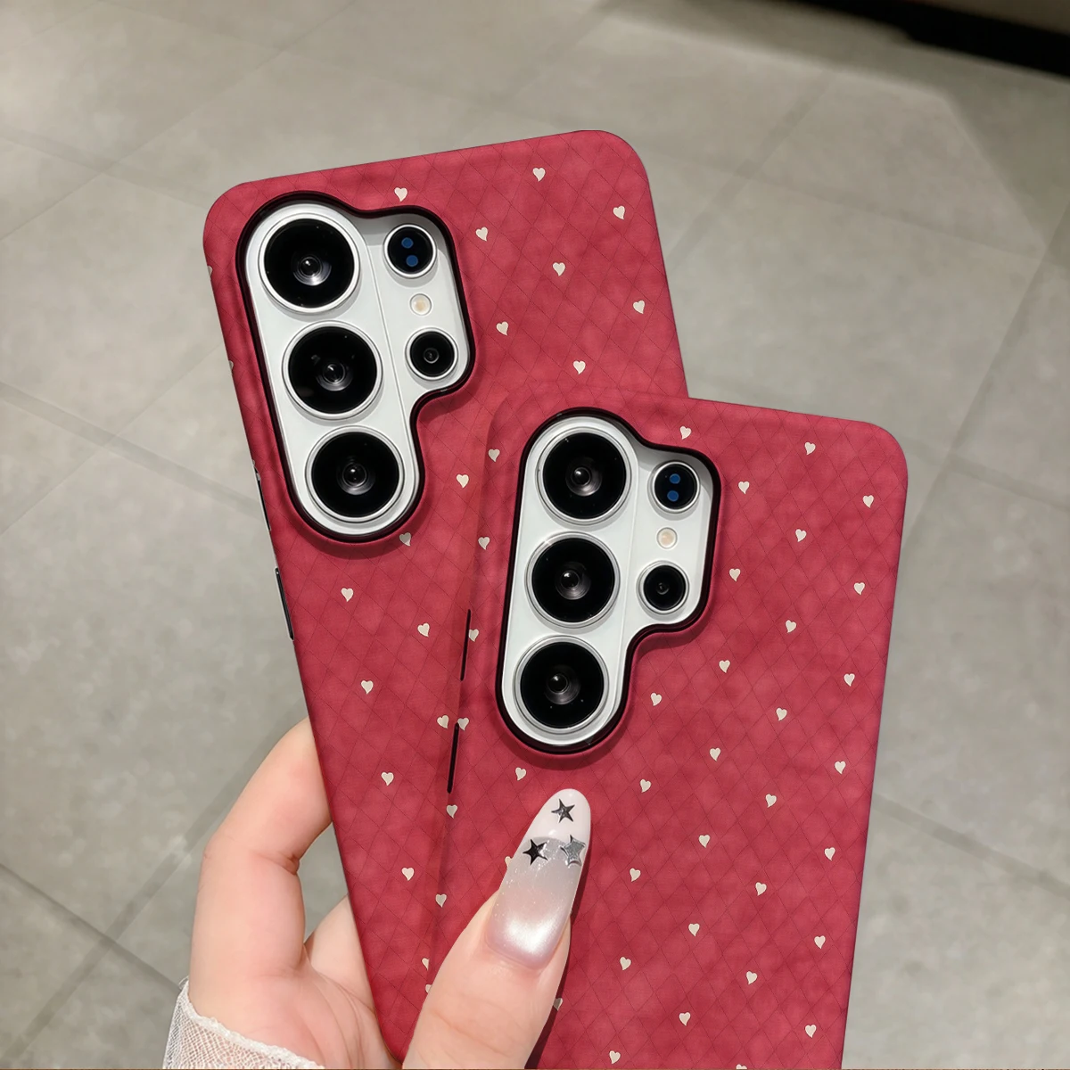Tiny Hearts Phone Case For Samsung Galaxy S26 S25 Ultra S24 S23 Plus Hard Shock‑Absorption 2-in-1Protective Cover
