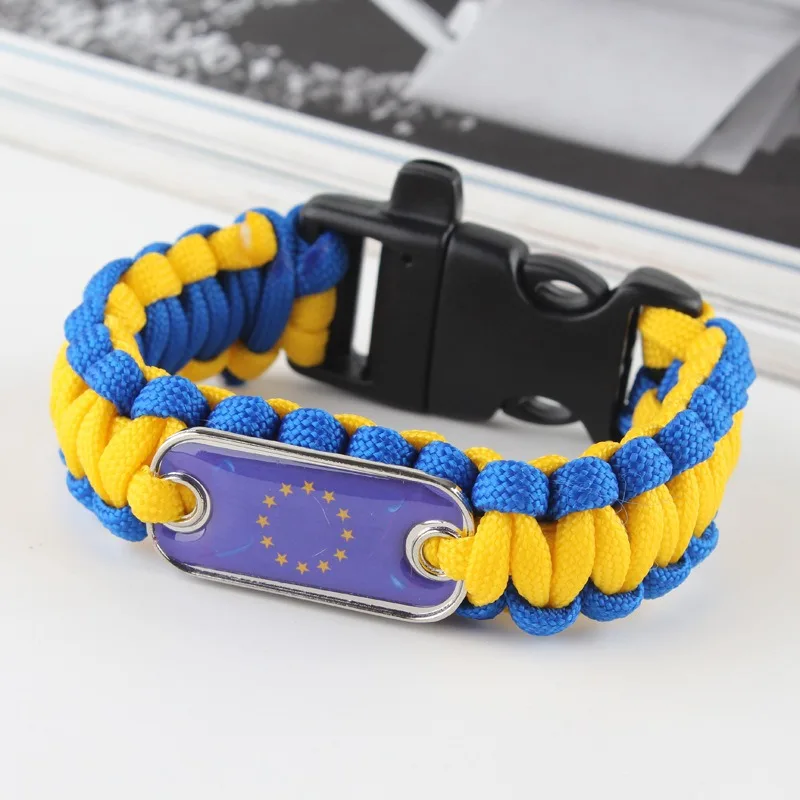 سوار باراكورد مصنوع يدويًا مع باراكورد سبعة النواة، ويمكن تخصيصها مع الشعار وطباعة ملونة AB وملصقات لاصقة