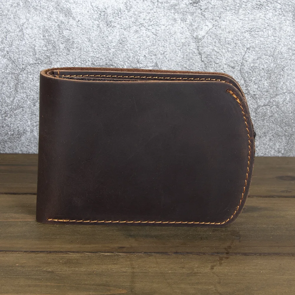 

YH7026 Men's Multifunctional Leather Wallet Horizontal Top Layer Cowhide Crazy Horse Craft Retro Personalized Bag