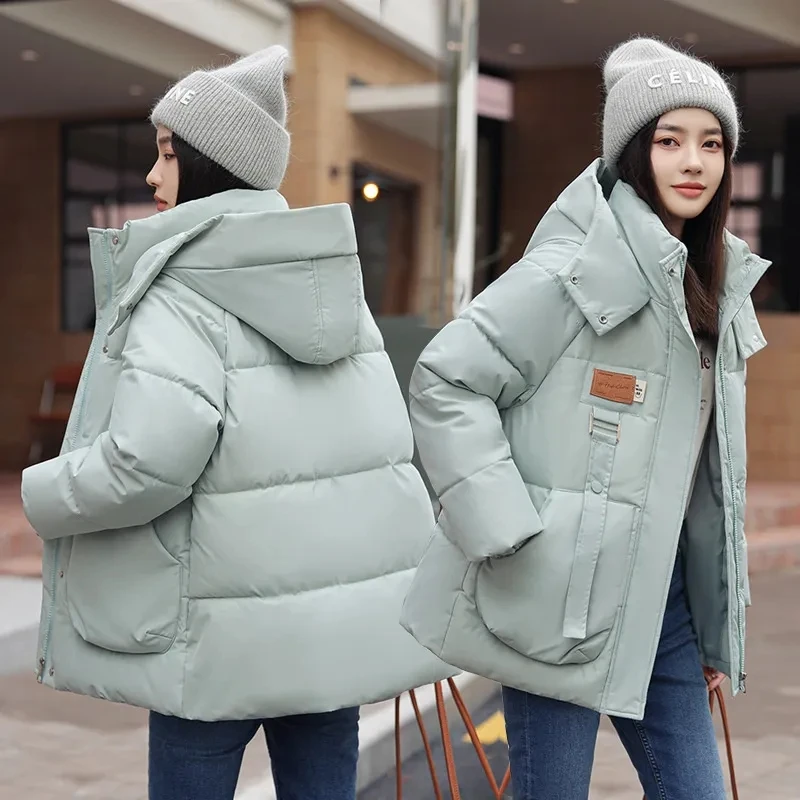 New Winter Hooded Parkas Jacket Women Thicken Warm Cotton Padded Parka Female Outwear Women's Short  Down Cotton Jackets Ladies