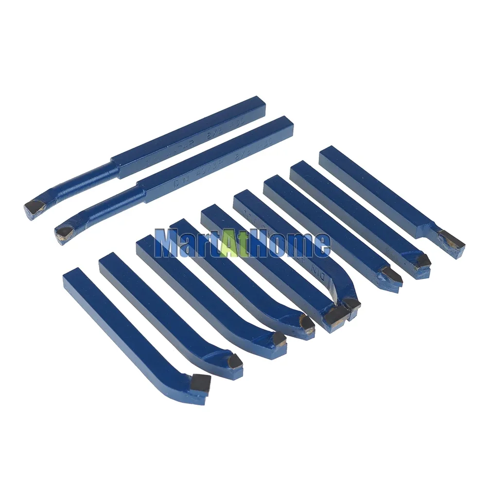 11PCS/Set The First Tool Mini Lathe Tool Set Carbide Tip Metal Cutting Turning Boring Bit 8*8mm 10*10mm for Mini Lathe Machine