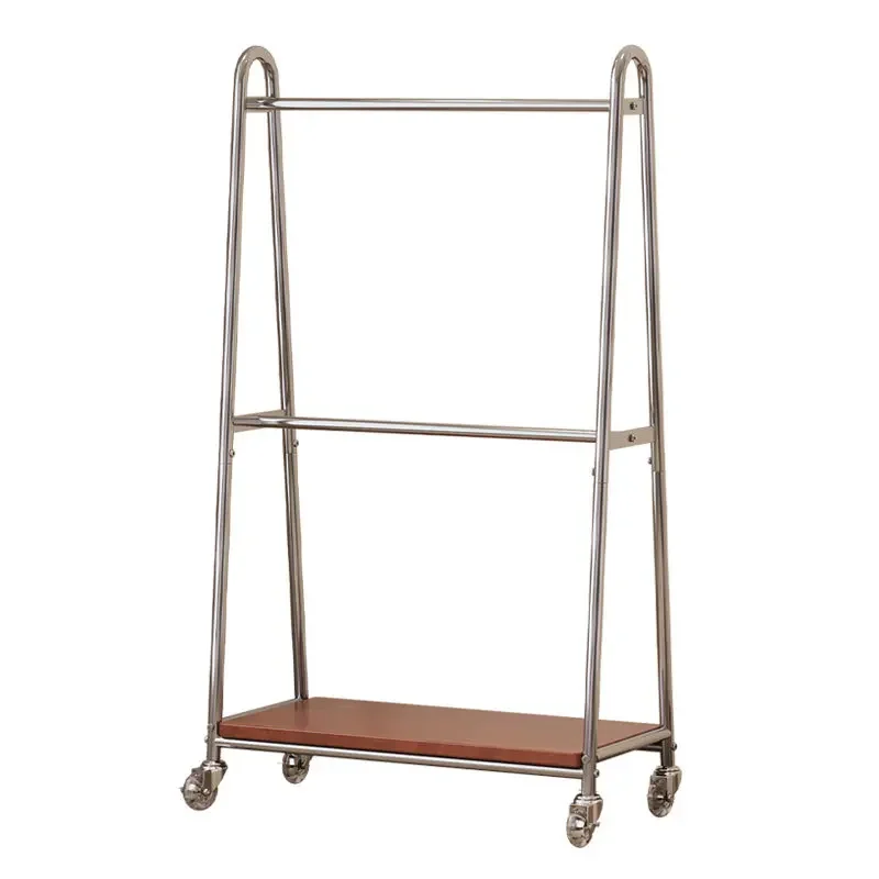 

Dormitory small wheeled coat rack bedroom mobile drying rack floor hanging hanger wrought iron single pole home clothing