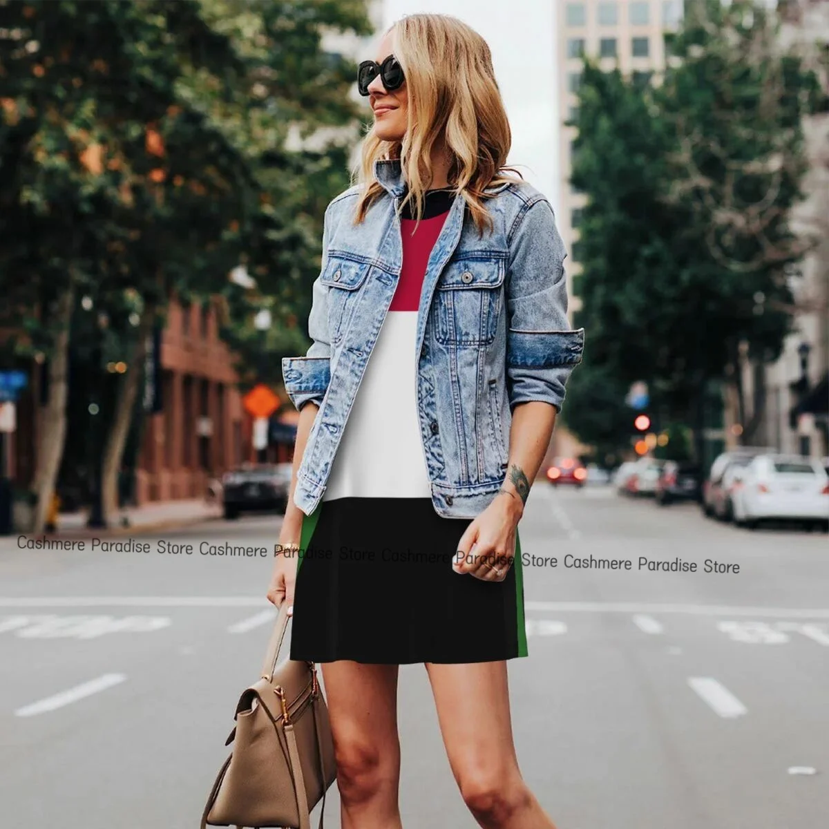 2025年女性用サマードレス ビーチTシャツ サンドレス ノースリーブ スーダン国旗柄 カジュアル ルーズ タンクドレス