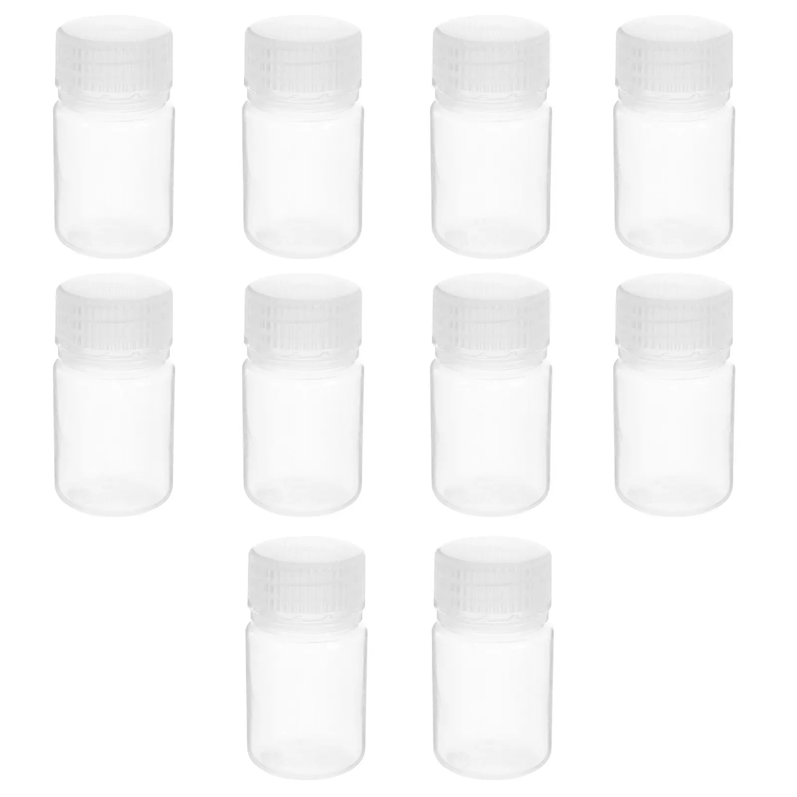 10Pcs Transparent High Temperature Resistant Reagent Bottles Screw Caps Laboratory Chemical Storage Small Sample Storage