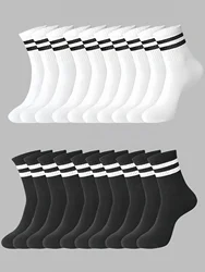 6 Pairs Women's Mid-Tube Socks Solid Colour Autumn Winter Breathable Comfortable Sport Sweat Absorbent Man And Women's Socks