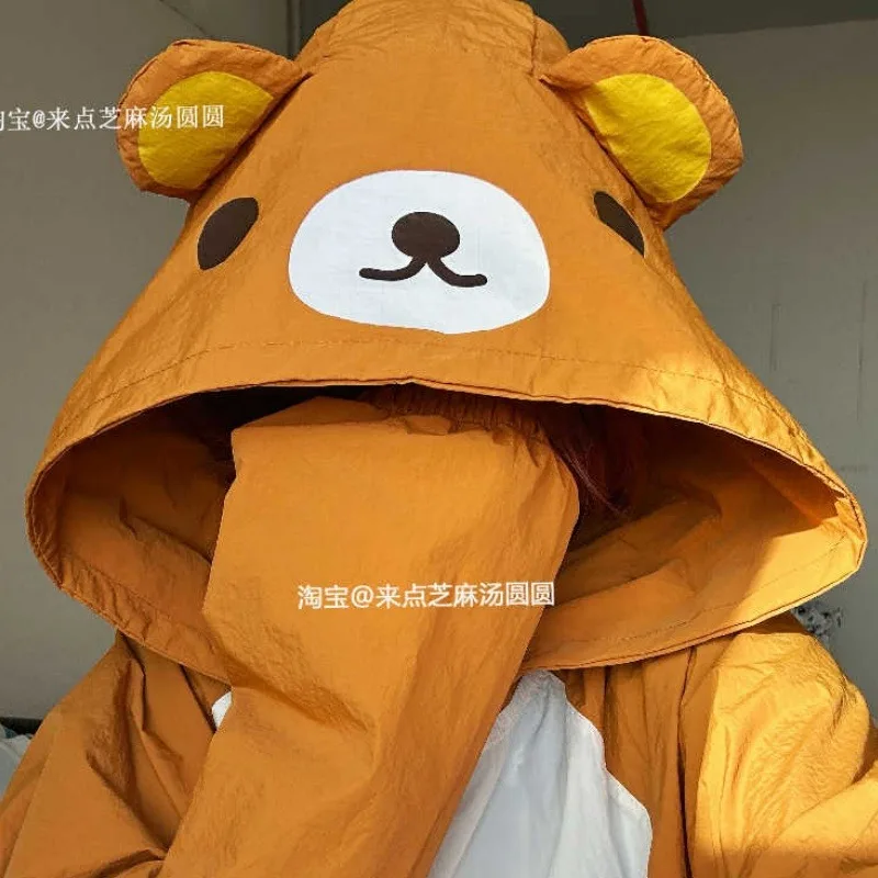 

Summer Rilakkuma Cartoon Long-sleeved Sunscreen Jacket Girl Y2k Lightweight Daily Commuting Zipper Hoodie Sunscreen Clothes Gift