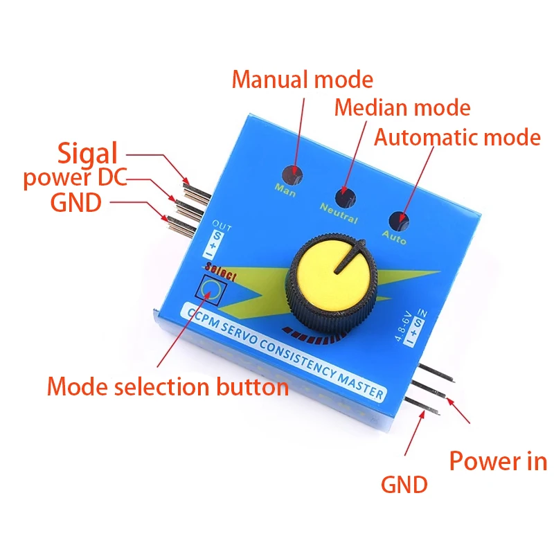 3CH Sederhana Multi Servo ECS Tester konsistensi pengatur kecepatan gigi kemudi daya CCPM Meter Master Checker RC Pesawat Drone bagian