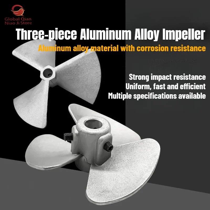 Aluminum Alloy Impeller, Three-Blade Impeller, 5-Gallon Pneumatic Mixer Impeller, Stainless Steel Paddle Agitator, Plastic