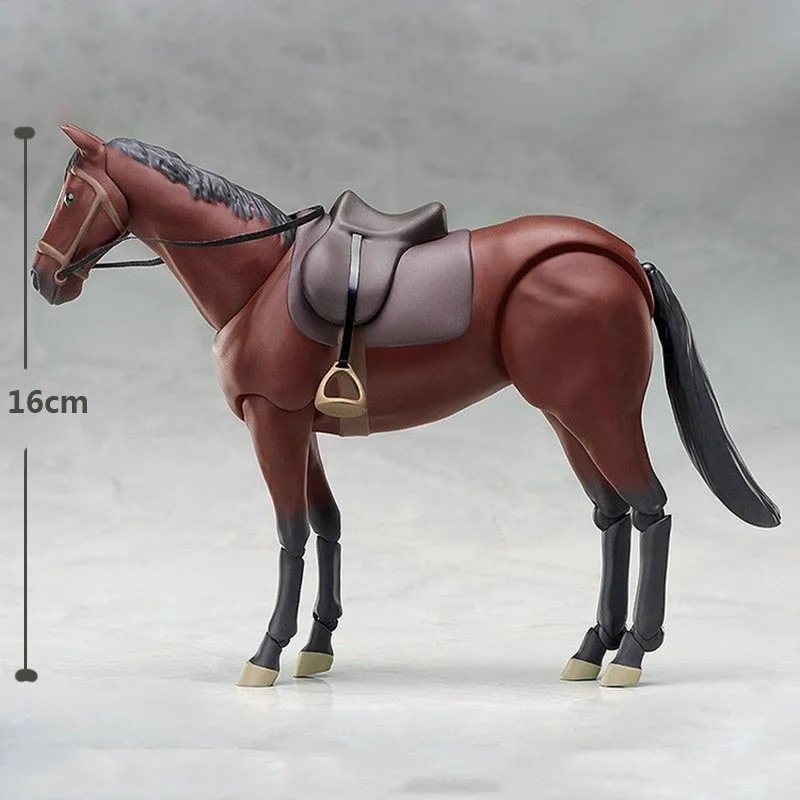アニメ馬 246 白と茶色の PVC アクションキャラクター模型玩具 Kuncan の体で遊ぶことができますアクションフィギュア模型玩具 16 センチメートル