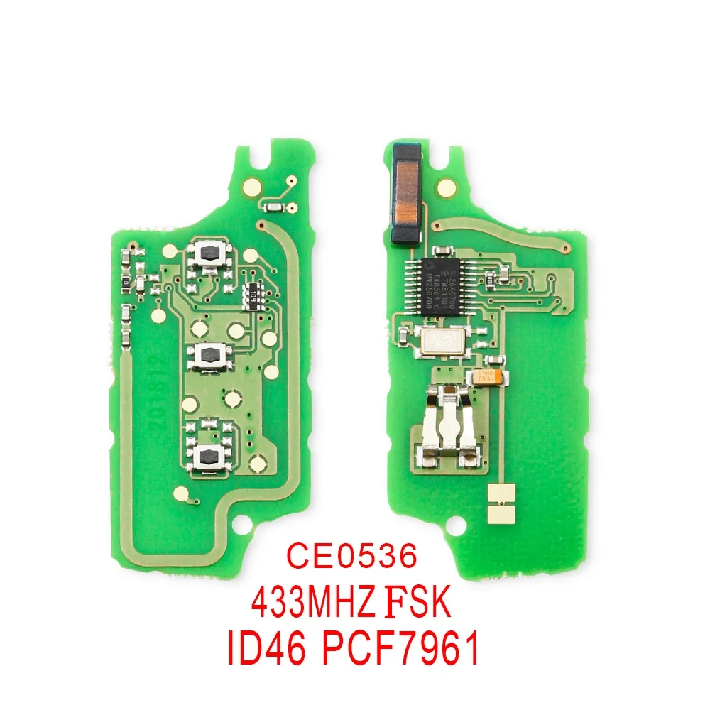 KEYYOU For Peugeot 207 208 307 308 408 Partner For CITROEN C2 C3 C4 C5 ASK/FSK Remote Key Electronic Circuit Board 2/3 Button