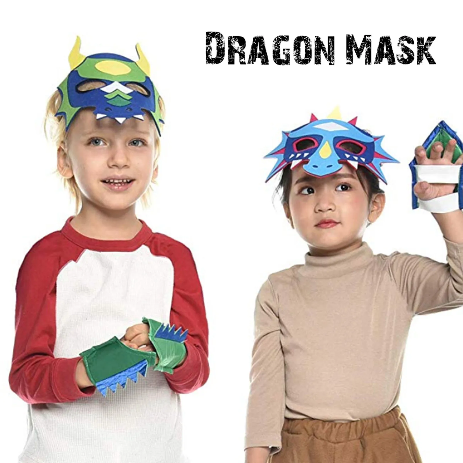 12/24 Pack Dinosaur Party Masks Masquerade And Halloween Felt Dino Face Mask For Kids Children Christmas Birthday Gifts