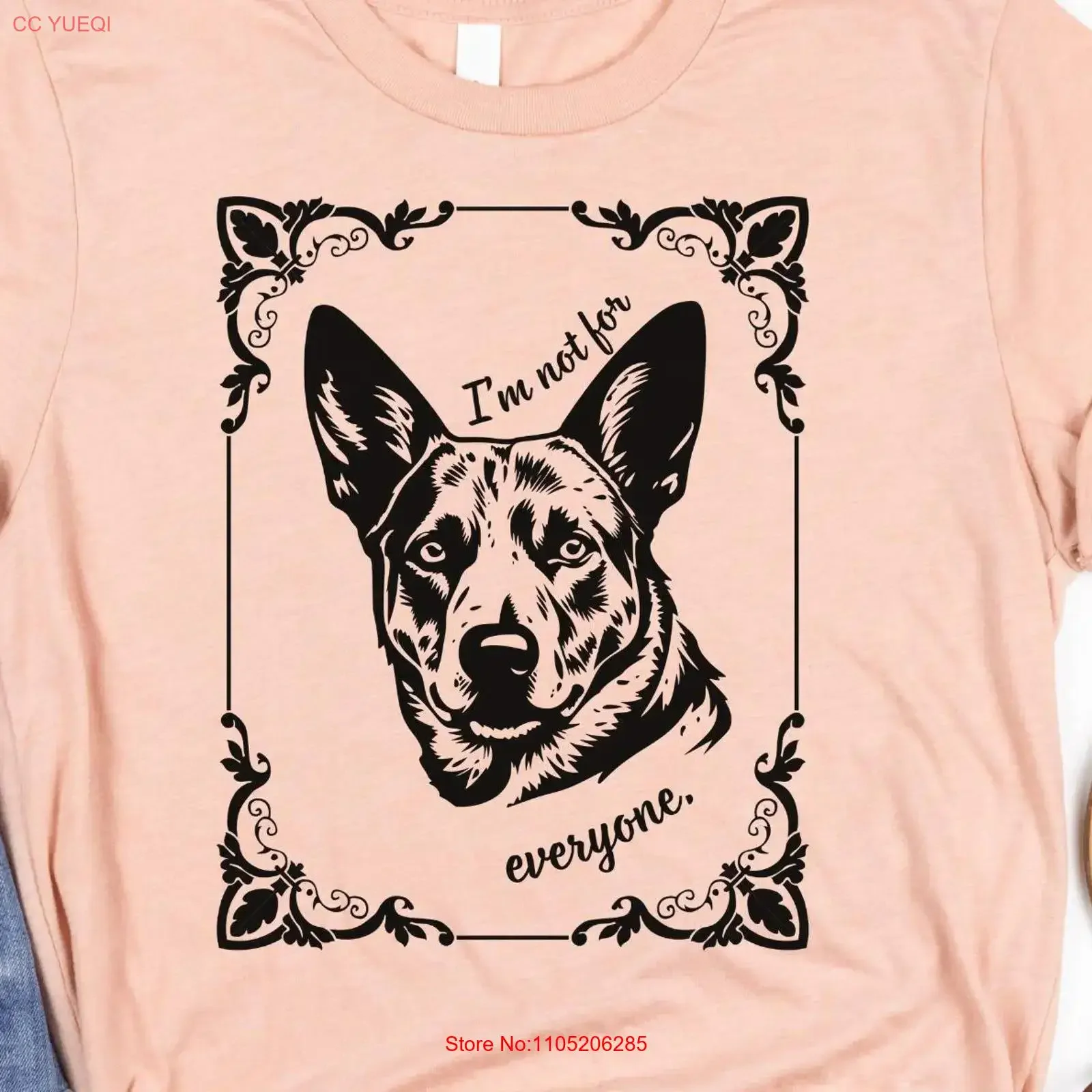 I'm Not For Everyone Australian Cattle Dog T Shirt Funny Art Deco Heeler Blue Red  vintage Washed Top For Everyday Wear Unisex