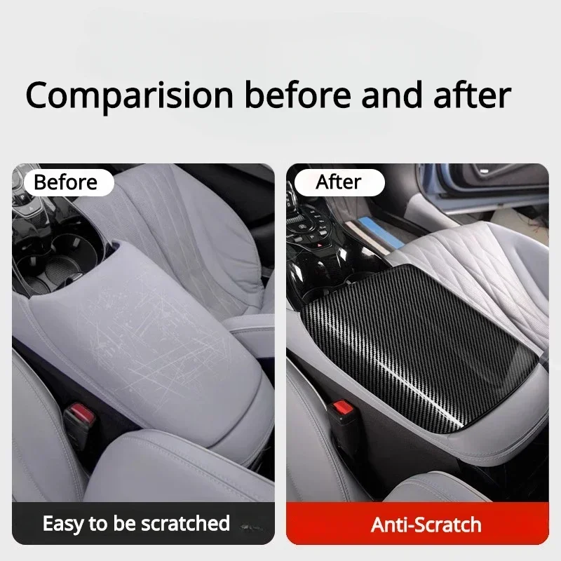 For BYD Seal EV Car Armrest Cover ABS Carbon Fiber Anti-Scratch Center Console Cover Car Styling Interior Accessories