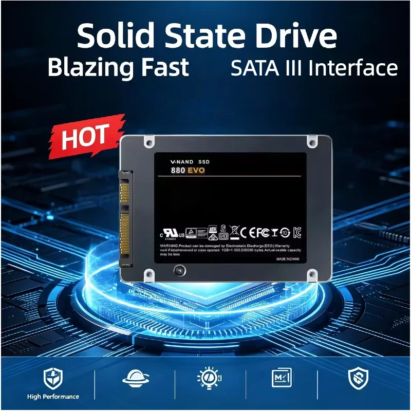 High Performance 2.5" SATA III Internal SSD 1TB 2TB New Original Solid State 880/EVO Hard Drive SSD Disk For Notebook Desktop