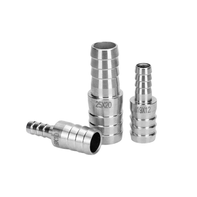 3 4 6 8 10 12 13 14 16 19 20 25 32mm Hose Barb Equal Reducing 304 Stainless Steel Pipe Fitting Pagoda Tail Barb Connector Panel