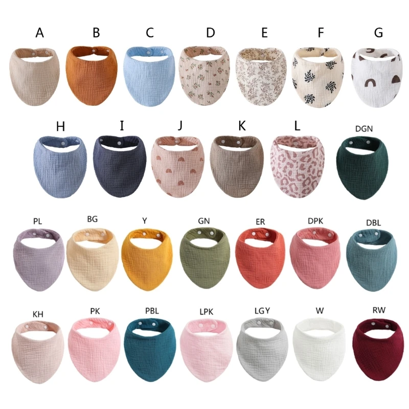 Cotton Gauze Baby Bibs Adjustable for Triangle Newborns Saliva Towel Toddler Baby Boys Bib Burp Cloth Scarf Baby Shower 85LE