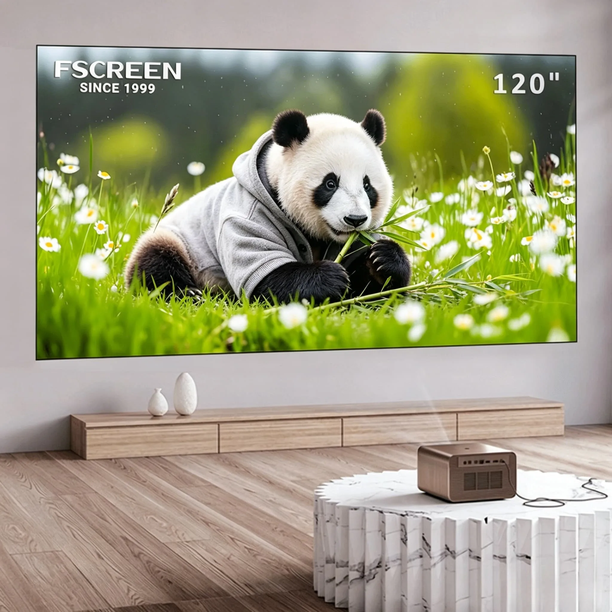 

Fscreen Iris Series Projector Screen Premium 8K UHD Home Theater 120" Triple Laser Fresnel ALR High Gain Premium Long Throw
