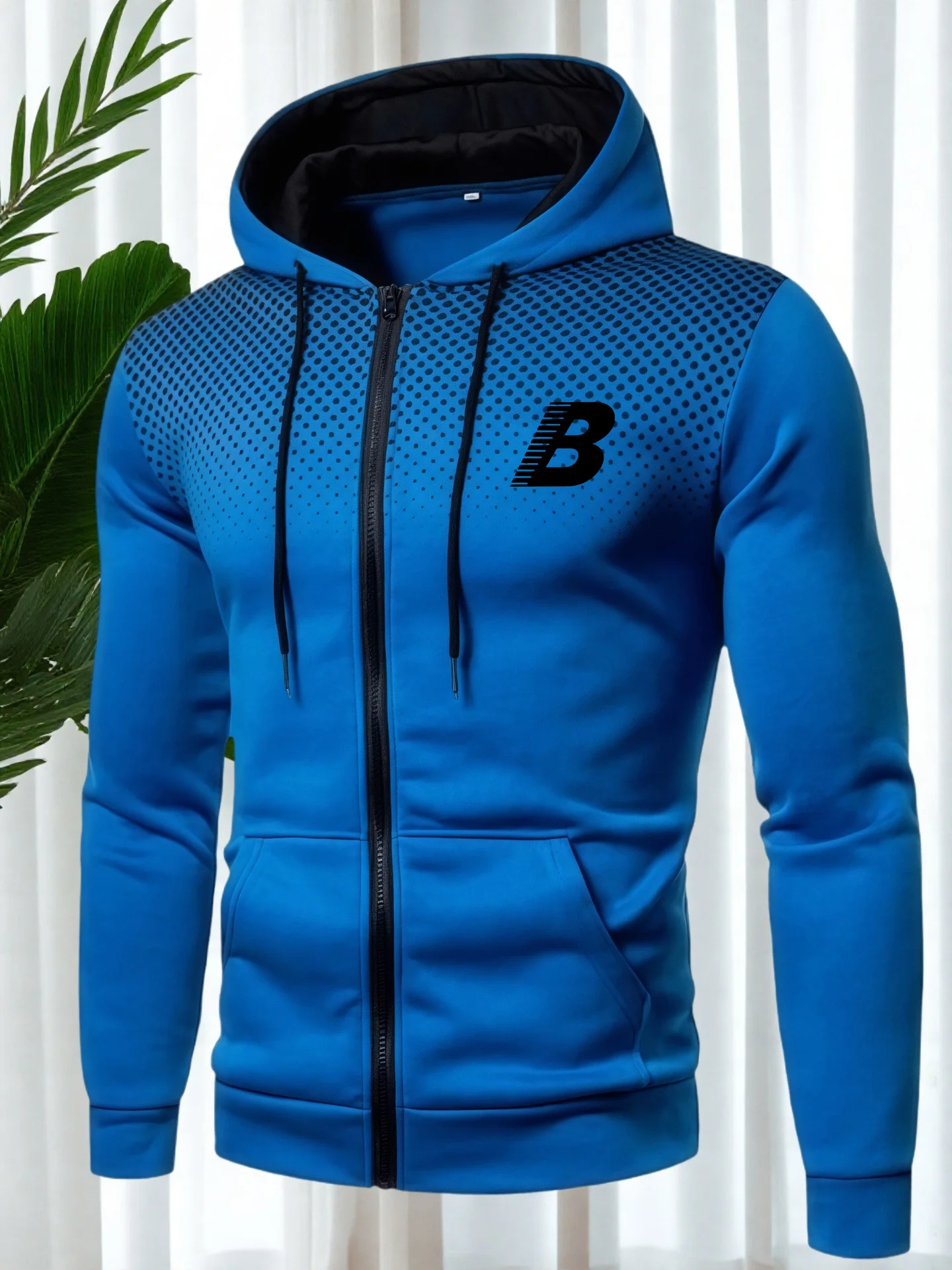 Men's Autumn Winter Hoodies Long Sleeve Sweatshirt Zipper Design Hooded Sweatshirt Men Sportswear Slim Fit Casual coat men tops