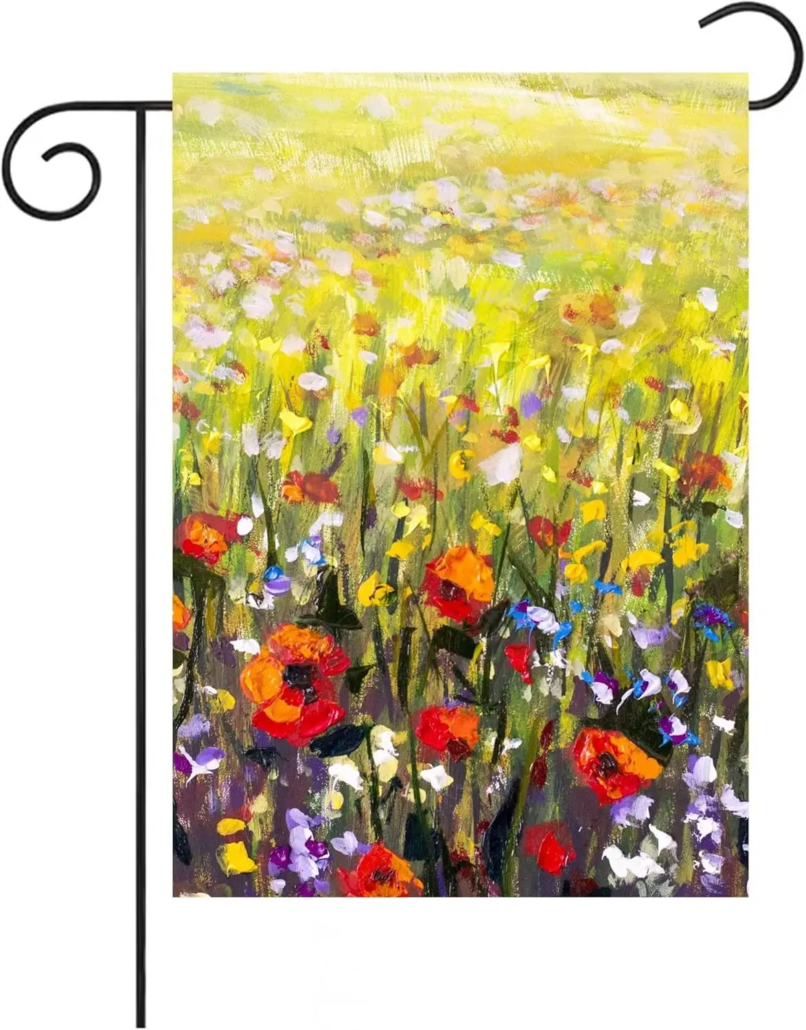 Watercolor Poppies Flowers Farm Landscape Spring Summer Art Seasonal Garden Flag 12 x 18 Inch Double Sided Yard House Outdoo SSL