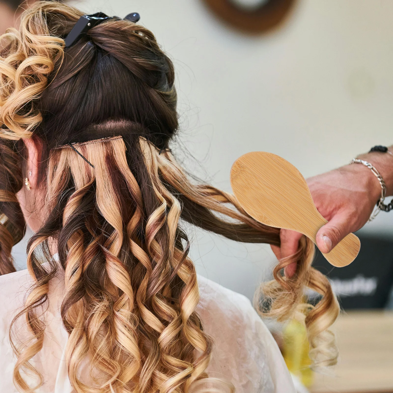 

2pcs Mini Oval Wooden For Scalp Circulation Portable Travel Hairdressing Airbag Hairbrushes Combs Airbag Cushion Combs