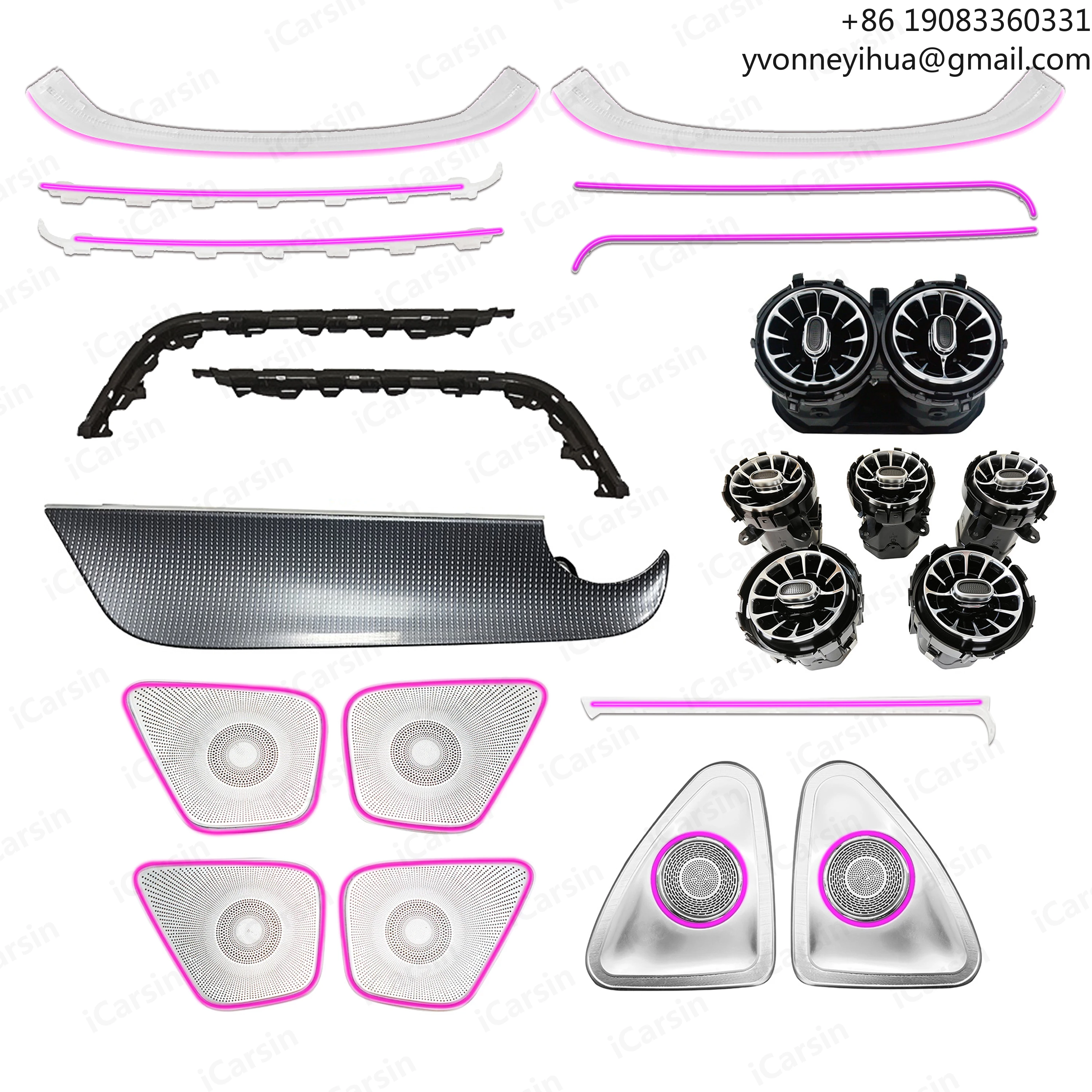 

ICarsin Upgrade 64 Colors LED Car Interior Ambient Lighting For Mercedes Benz GLA W247 2020-2024 Atmosphere Strip Accessories