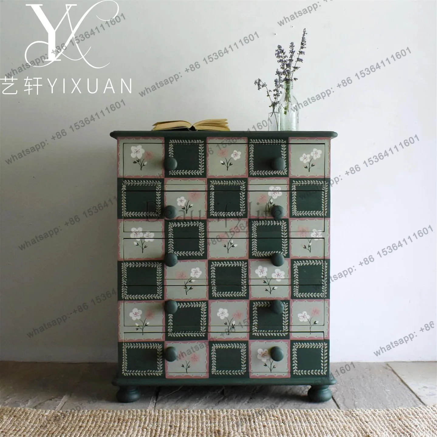 French retro solid wood fresh cream wind chest pastoral simple furniture customization