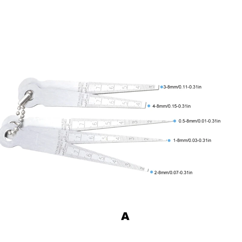 Steel Feeler Gauges Set Hole Inspection Tool for Machinery Automotive & Metalworking Precisions Welding Space Measuring Tool