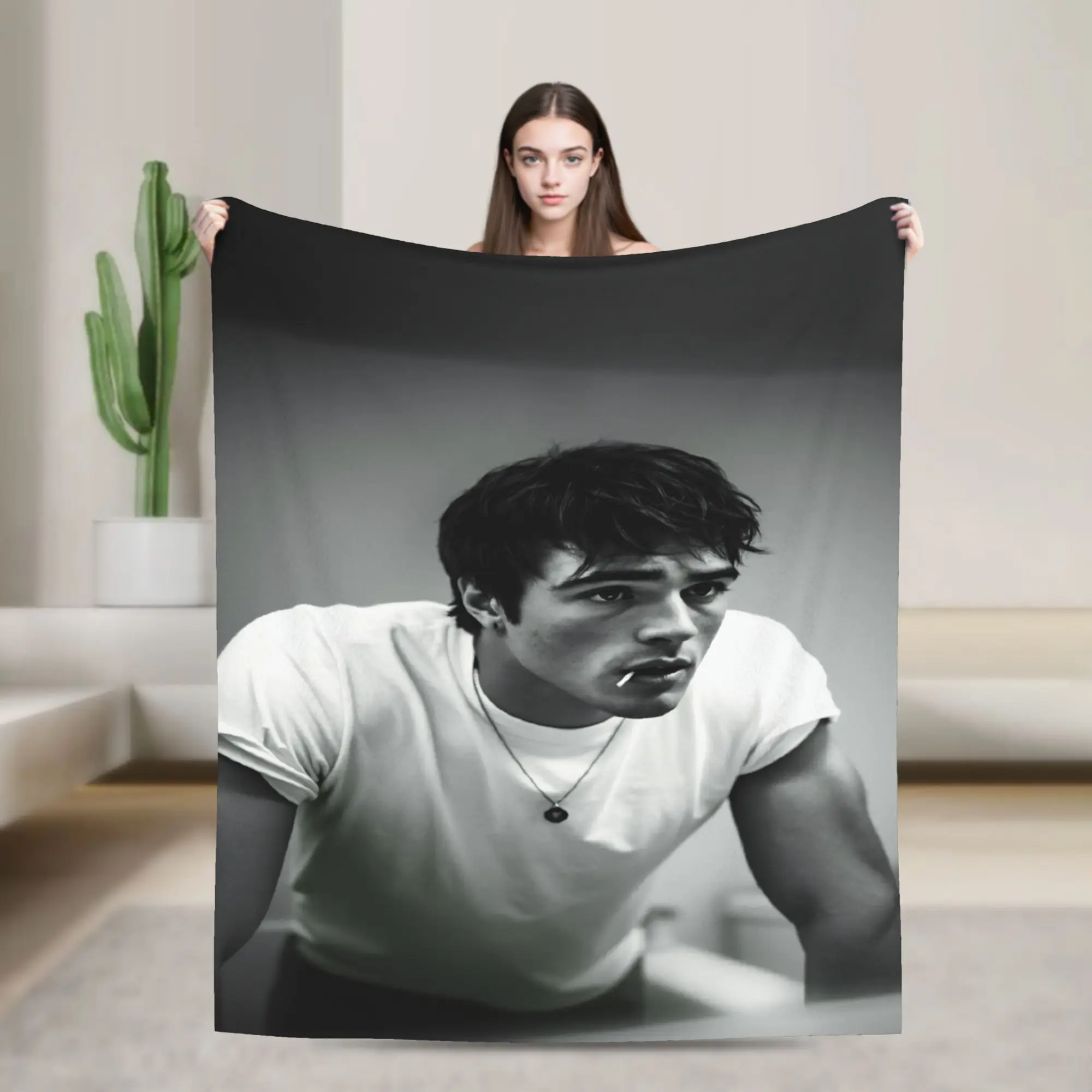 Warm Soft BlanketKids Adult Airplane Travel Jacob Elordi Throw Blanket  Flannel Bedspread For Home Decor Funny Sofa Bed Cover