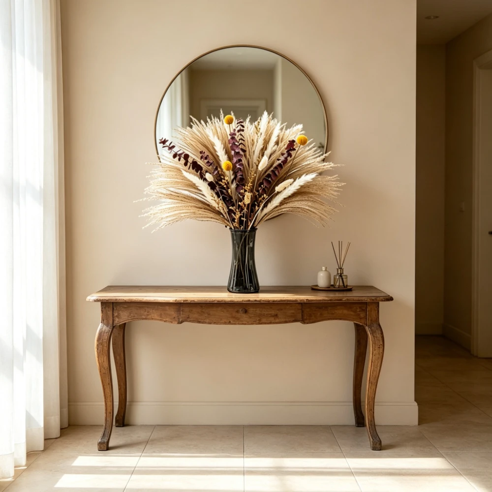 Pampas Grass Decor - باقة زهور مجففة بأسلوب بوهو الخريفي،