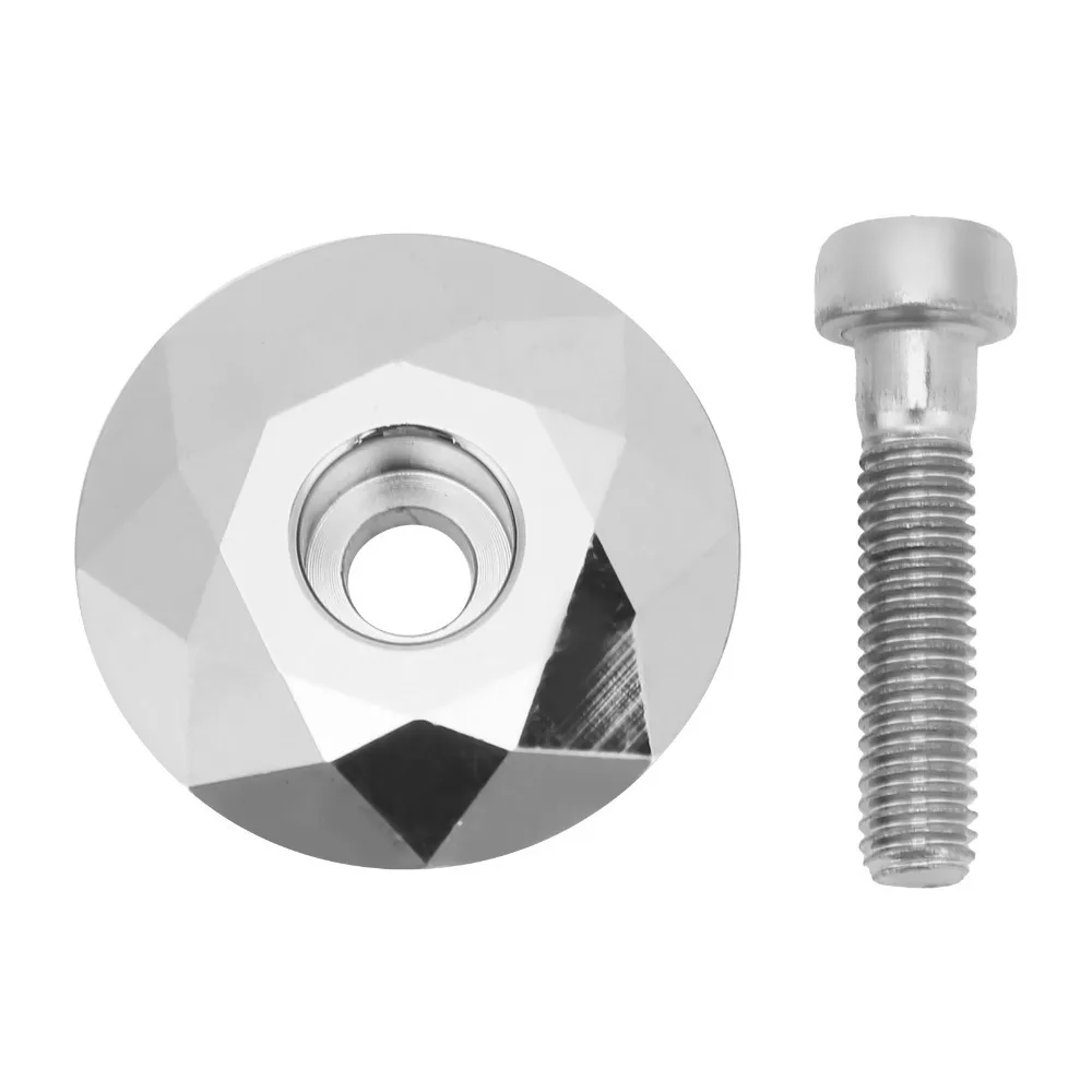 AliExpress NONE Aluminum Alloy Bike Headset Top Cap Silver Lightweight Headset Stem Top Cover With Bolts Headset Stem Top Hat Bike Accessories