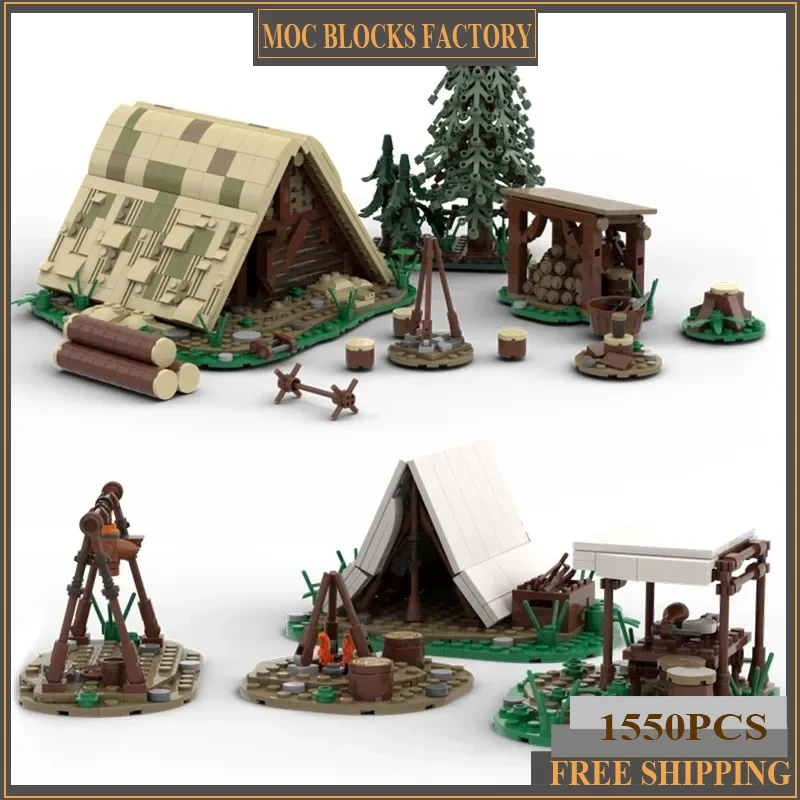 

Medieval Street View Model Moc Building Bricks Woodcutter Lodge Technology Modular Blocks Gifts Christmas Toys DIY Sets Assembly