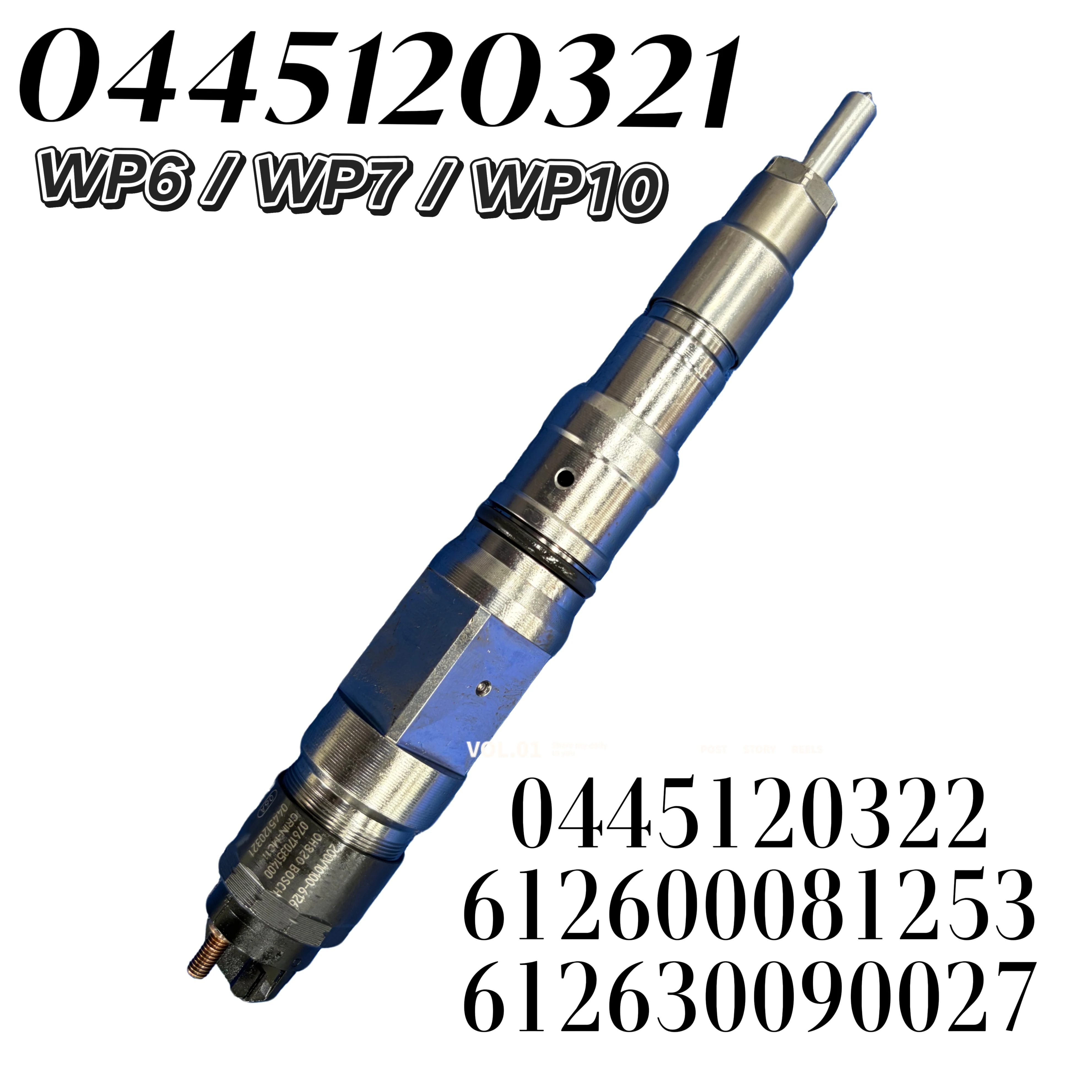 0445120321 Common Rail Fuel Injector 612630090028 for Shacman Delong X3000 Foton Auman EST Dongfeng Tianlong Flagship