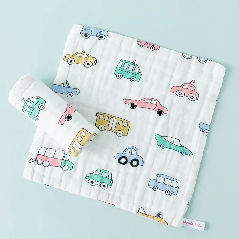 1pcs/5pcs Baby Face Towel Muslin 6 Layers Cotton Soft Baby Towels Handkerchief Bathing Feeding Face Washcloth Wipe Burp Cloth