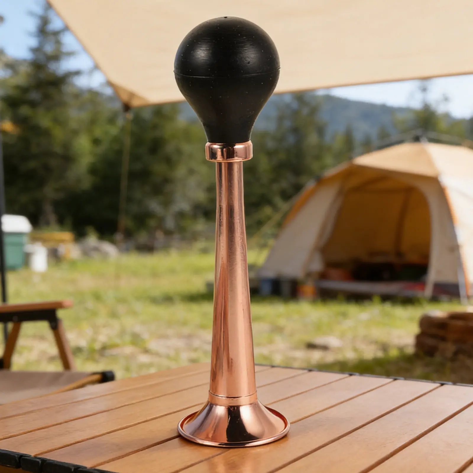 Brass Bugle Horn Loud Manual Air Horn Rubber Bulb Emergency Rescue Signal Railway Patrol Track Inspection Outdoor Camping Alert