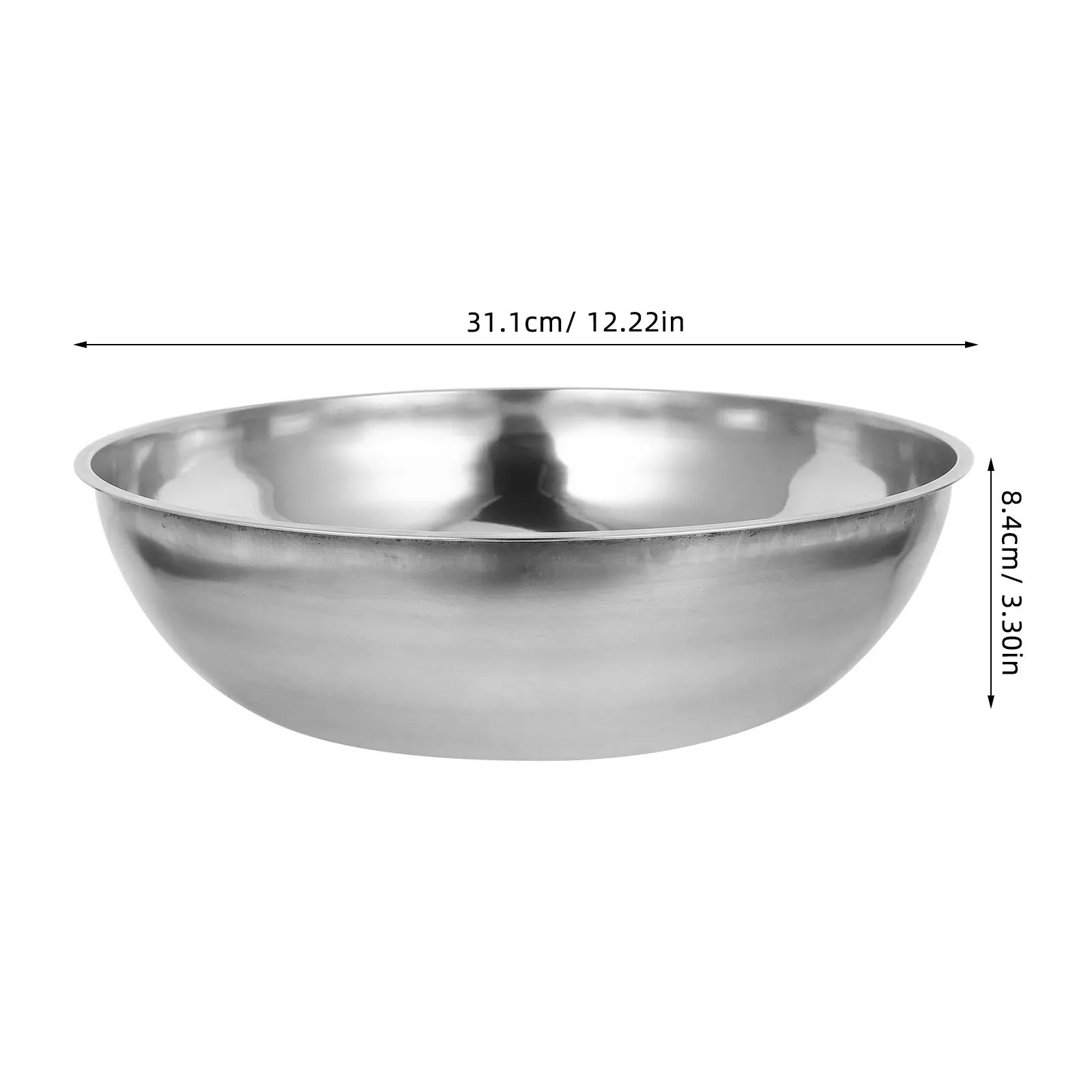 حوض سميك من الفولاذ المقاوم للصدأ وعاء مطبخ متعدد الأغراض للخبز والطبخ وإعداد عجينة السلطة 124 وعاء سلطة من الفولاذ المقاوم للصدأ