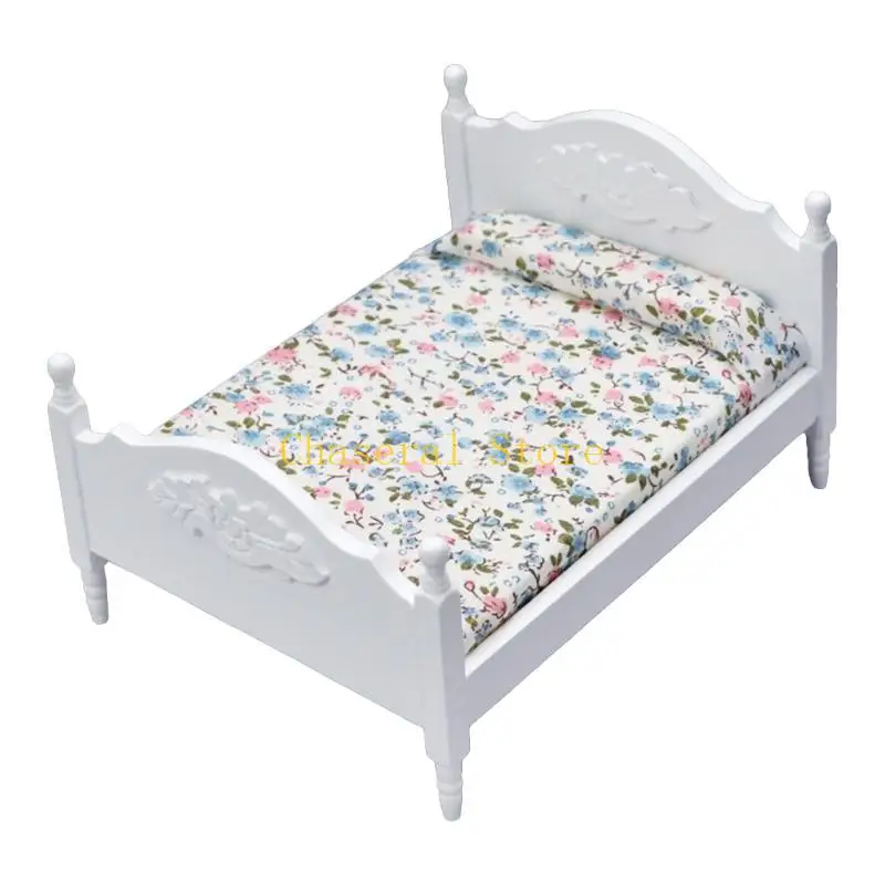 E7ce mooie mini poppenhouse meubels bed miniatuur voor meisjes kinderen doen alsof voor spelen