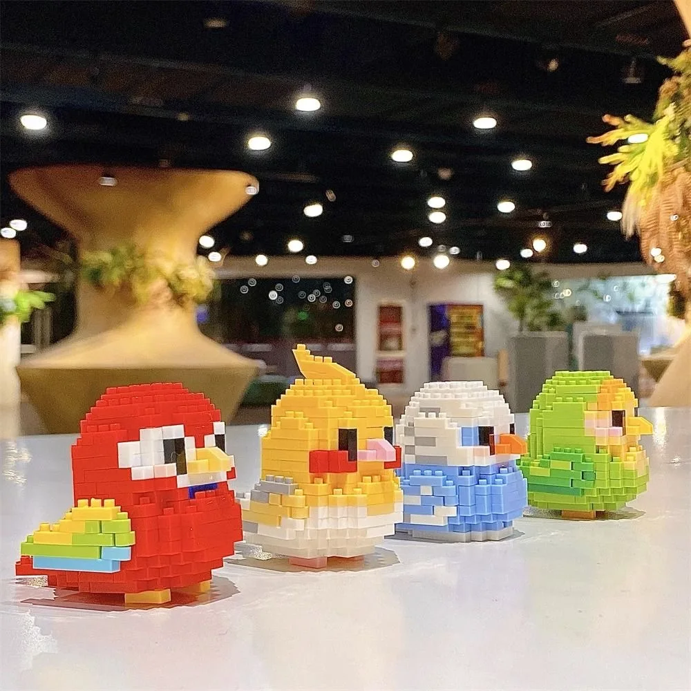 12 style Kawaii Mini Building Blocks 3D Bird Series Cute Parrot Model Bricks Educational Building toys for Kids Gifts