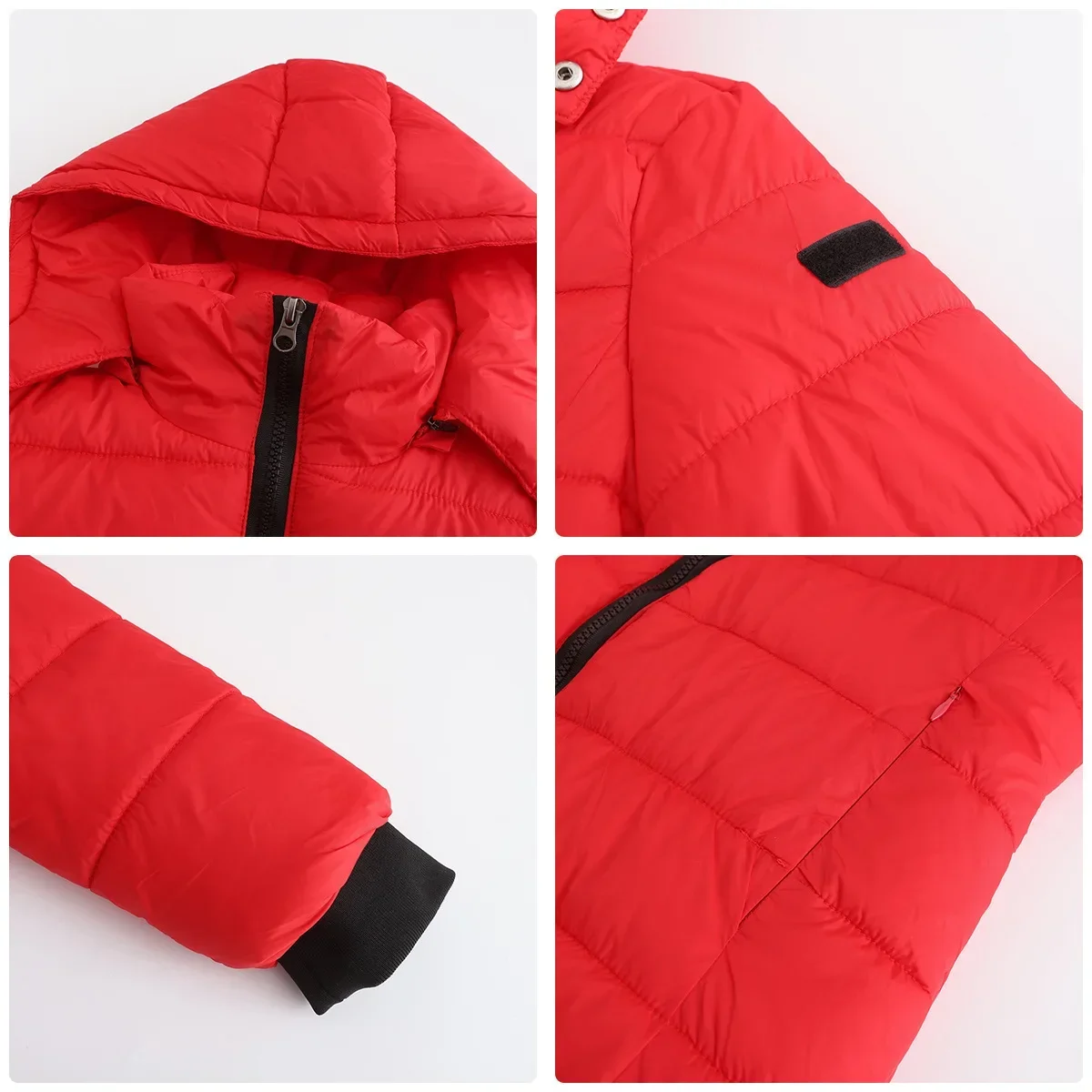 2023 New Waterproof Overcoat Women's Removable Cap Long-sleeved Parkas Winter Warm Jacket Female Red Yellow Gray Dark Blue Coats