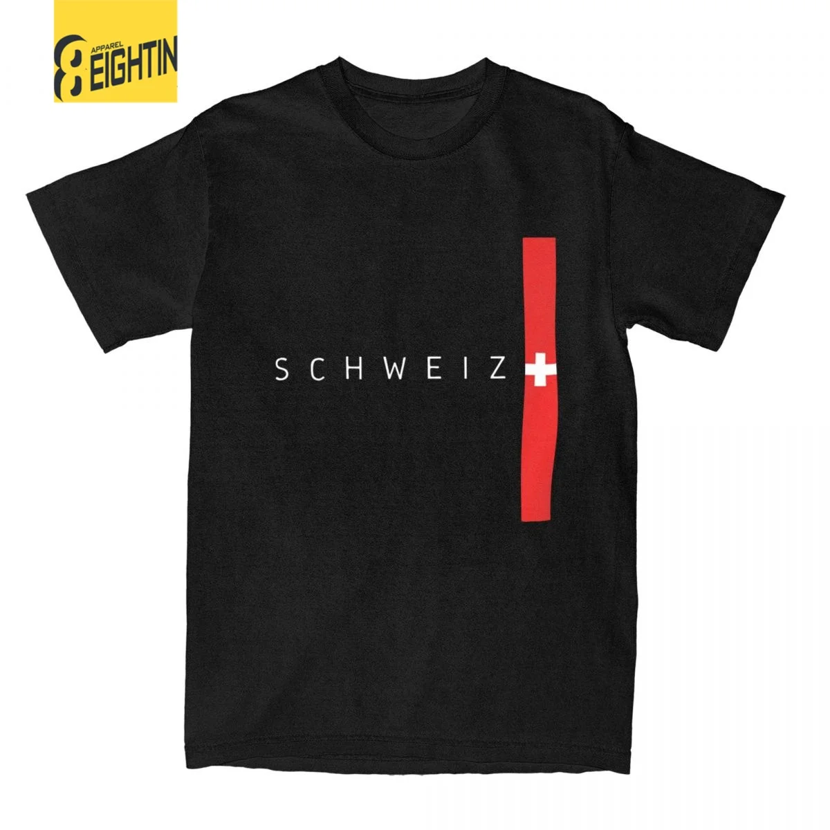 Novelty Switzerland Flag County T-Shirts Men Round Neck Pure Cotton T Shirt Short Sleeve Tees Big Size Tops