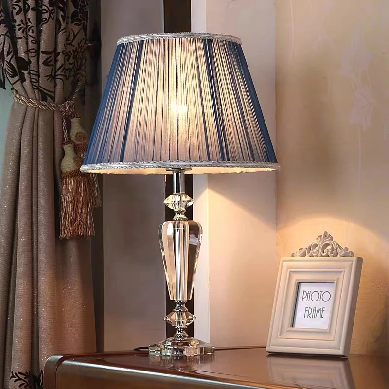 Northern Europe Modern Creative K9 Crystal Table Lamps Indoor Elegant Touch Switch E27 LED Lamp for Bedside&Foyer&Studio YS003