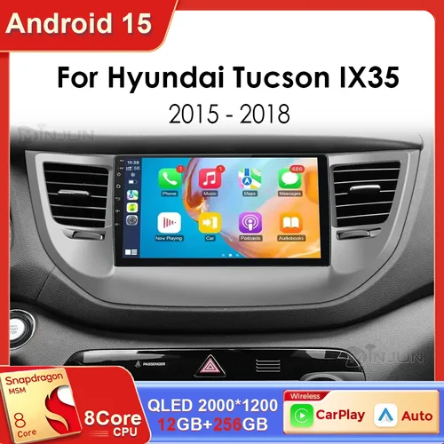 Android 15 Radio del coche para Hyundai Tucson 3 IX35 2015 - 2018 reproductor Multimedia Carplay navegación automática GPS nuevo BT No 2din 2din