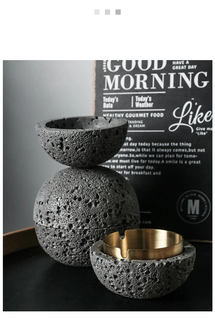 Creative Moon Ashtray Art Cement Metal Household Large-capacity Portable Car Anti-ash Ashtray Home Decoration Gift for Boyfriend