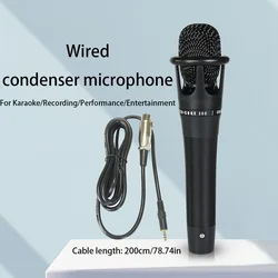 3.5mm Condenser Microphone,Wire Handheld Condenser Microphone For Sound Card, Live Streaming, Podcast,Recording