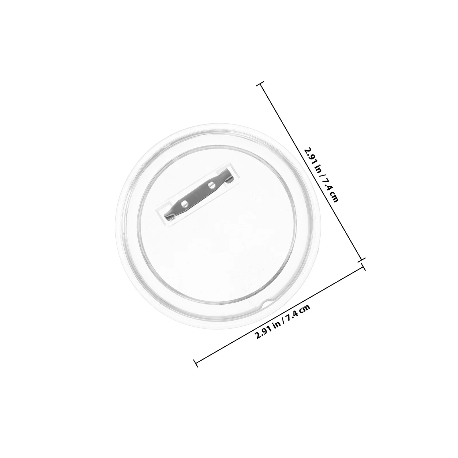 10Pcs Acrylic Button Badges Clear Photo Frame Craft Supplies DIY Large 75Mm Custom Picture Pins School Project Buttons