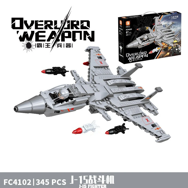 

Военный MOC Forange FC4102 Оверлорд, оружие: J-15, истребитель Warcraft, модель с фигуркой, 323 шт., строительные блоки, кирпичные игрушки