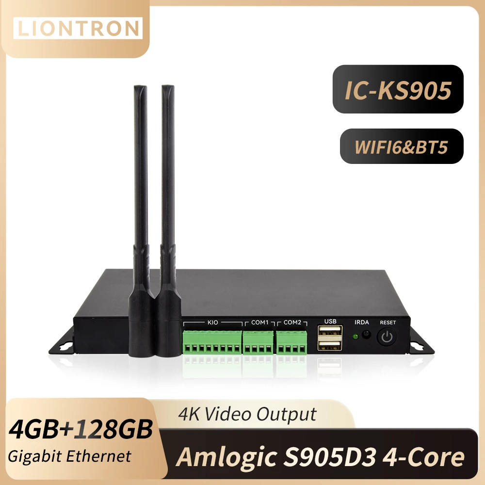 Liontraon IC-KS905 Mini PC Amlogic S905D3 DDR 4GB 128GB Andriod9.0 Computer 4K HDMI WIFI6 Mini Desktop PC for Home School Office