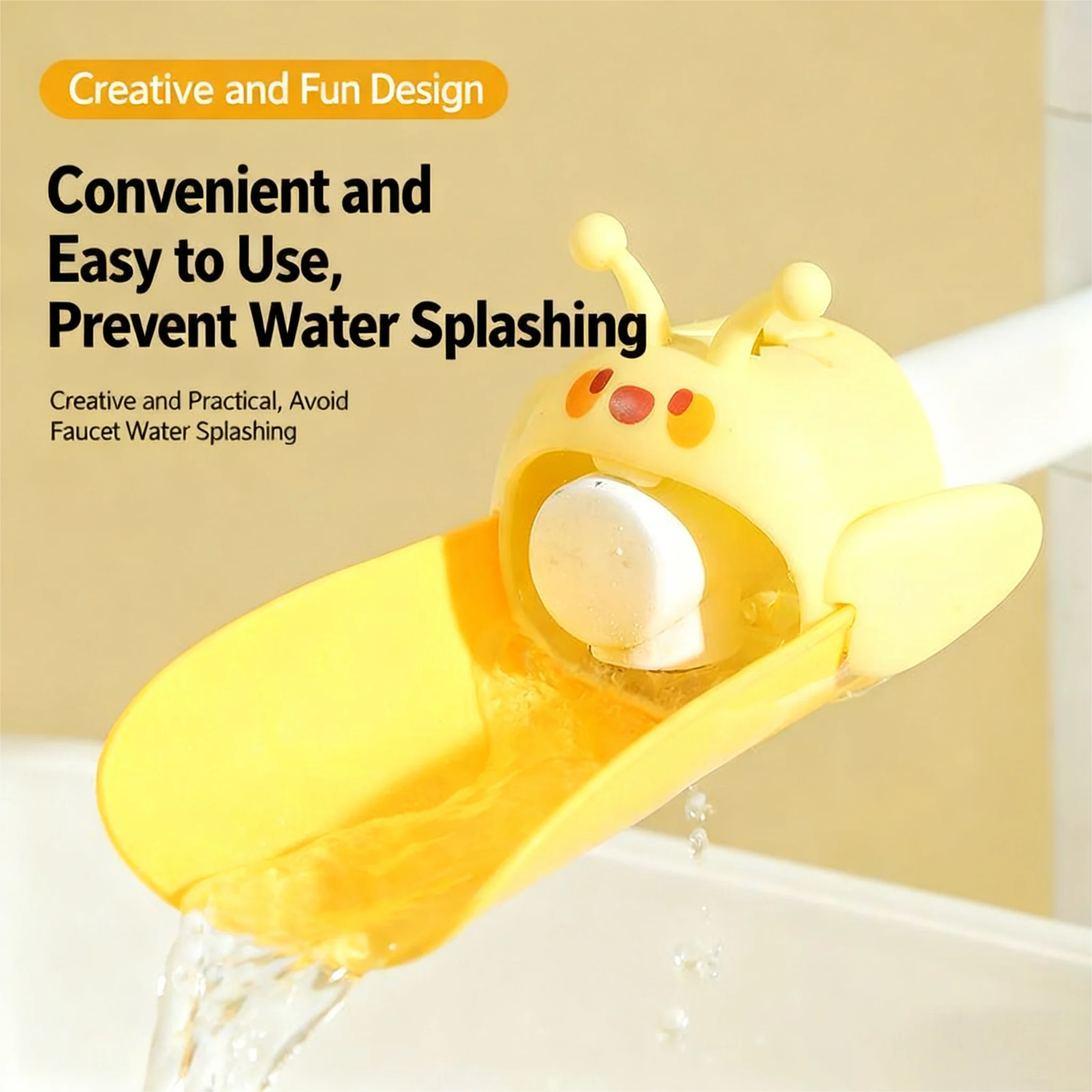 الكرتون النحل سيليكون الحنفية موسع الاطفال غسل اليد مساعد صنبور تمديد للمطبخ الحمام رياض الأطفال #3